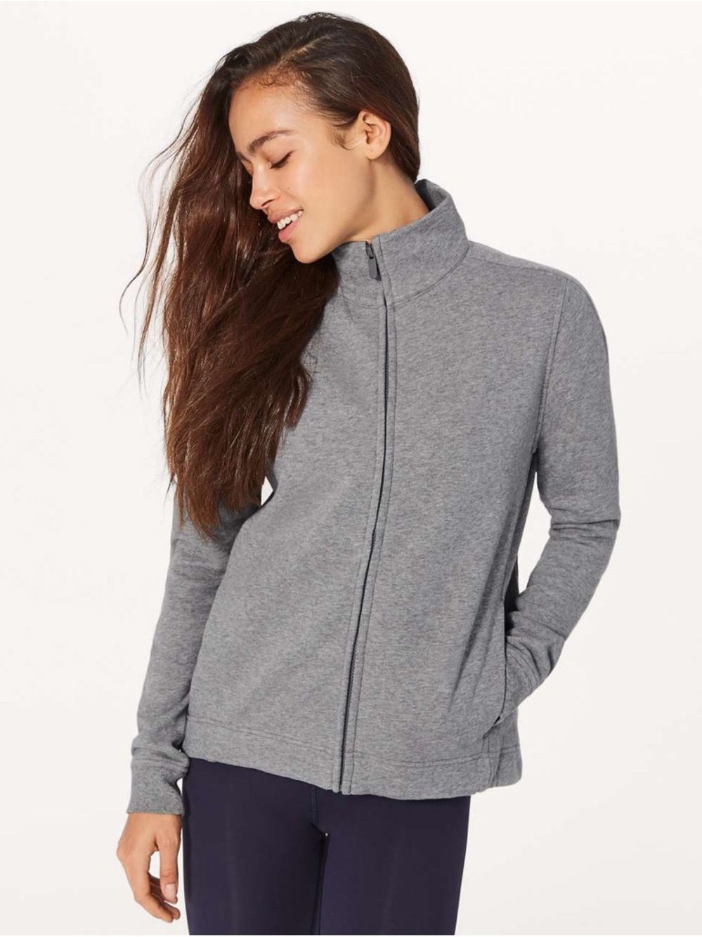Lululemon Women’s Size 4 Wind Down Jacket Gray Full Zip Running Workout Casual